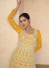 Delicate Gown in Yellow Color